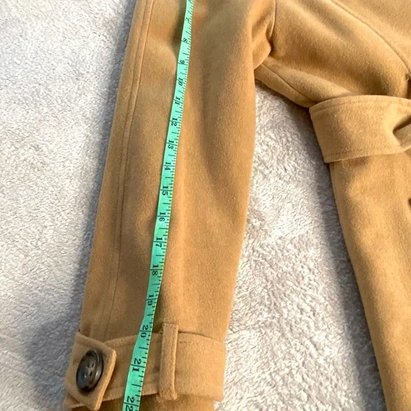 Sandra Angelozzi Women's Tan 78% Wool Belted Coat - Size 38 - Pre-Owned - Picture 14 of 15